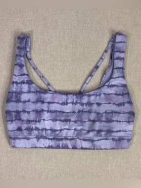 Athleta Tie Dye Strappy Sports Bra Lavender Purple Yoga Bra XS Athleisure